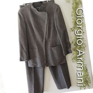 Giorgio Armani 2pc wool suit Blazer set vintage couture plaid